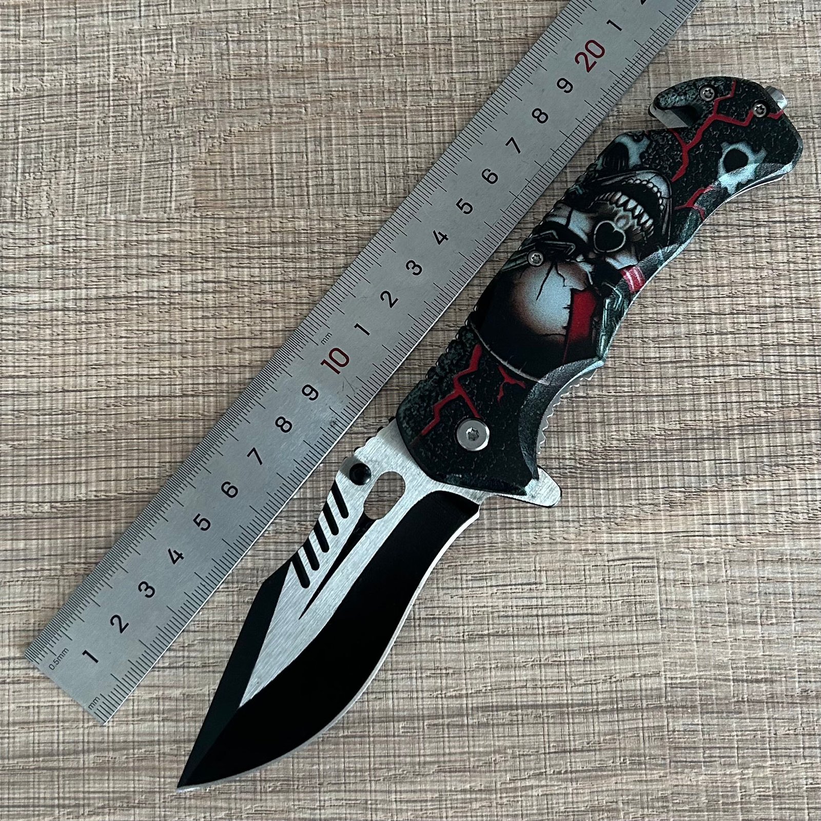 wholesale Military TACTICAL Skull Spring Assisted Open Pocket Knife Folding Rescue