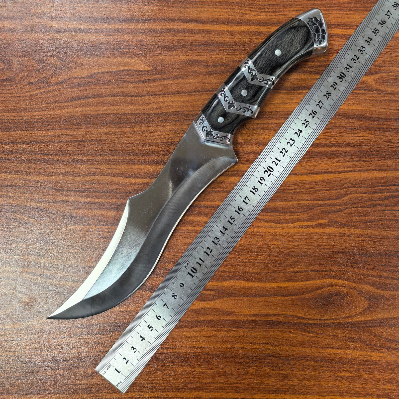 Aluminum alloy + wooden handle tactical knife, wilderness survival equipment