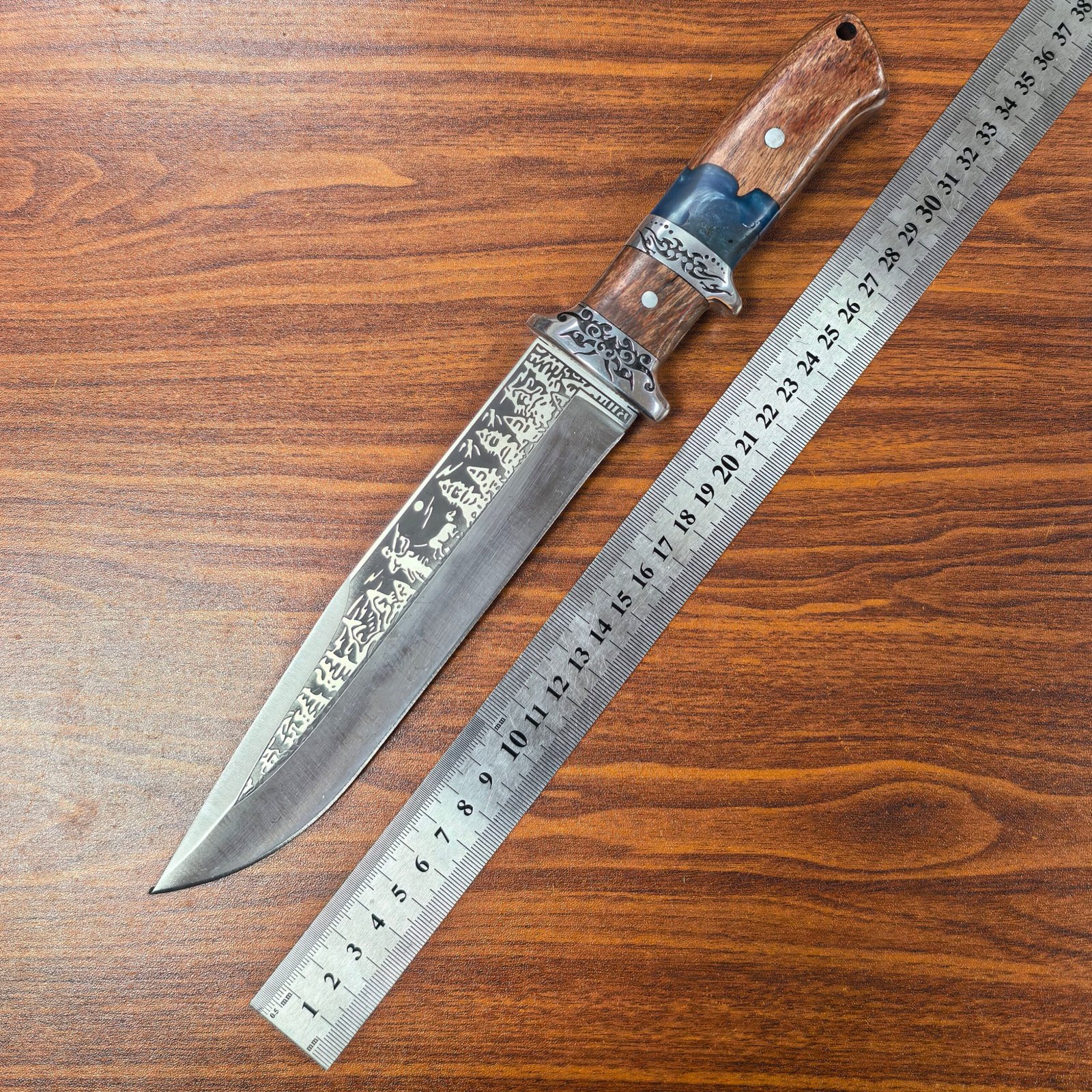 Multi-functional painted wood and resin handle dagger